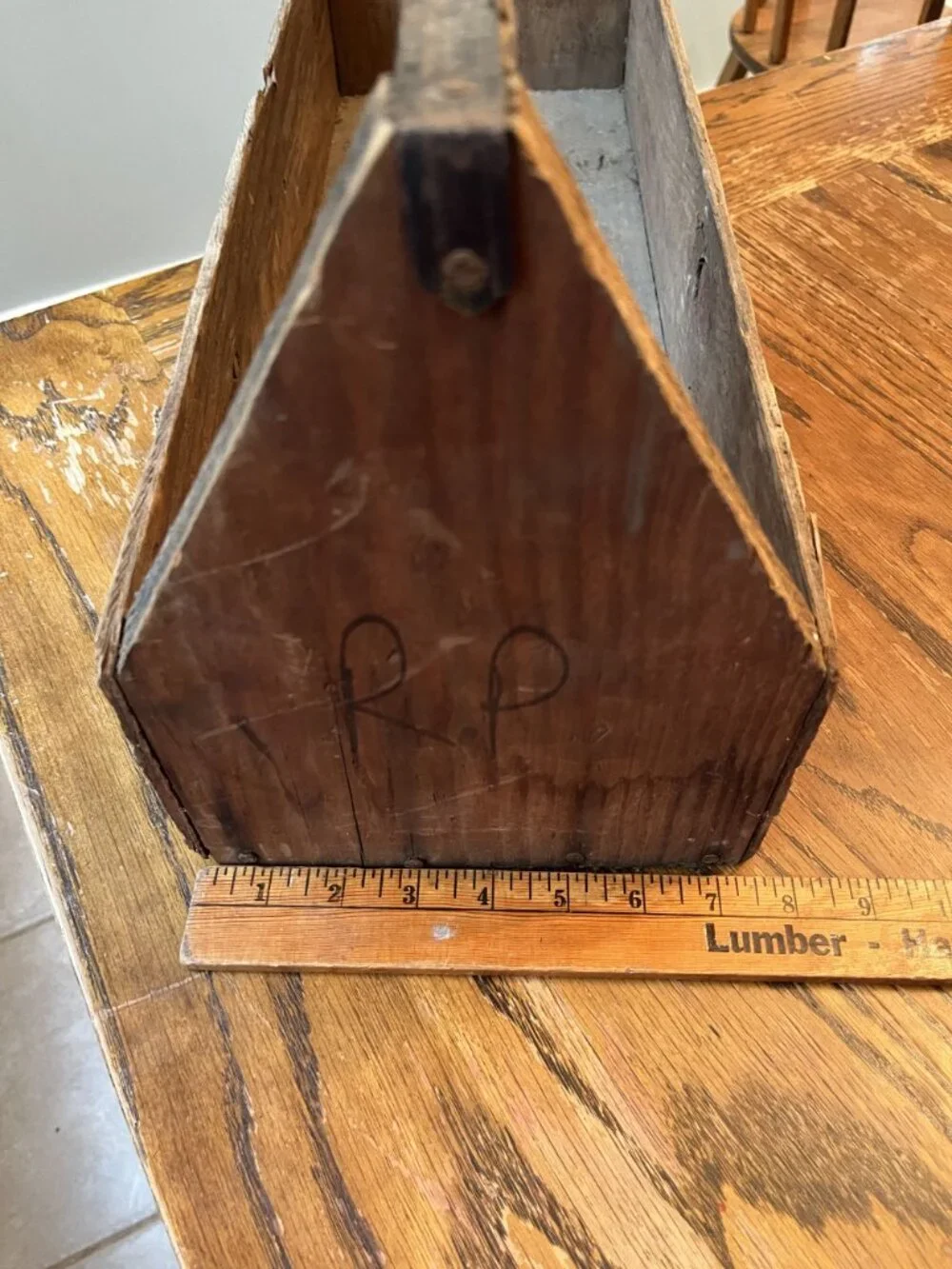 Vintage Handmade Wooden Toolbox Rustic 21